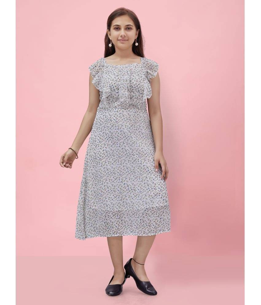     			Aarika Georgette A-line Dress For Girls ( Pack of 1 , White )