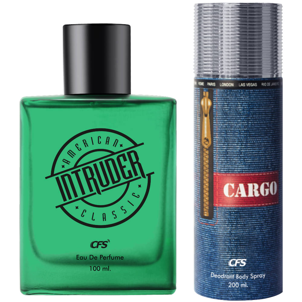     			CFS Intruder Green 100ml EDP Long Lasting Perfume & Cargo Blue 200ml Deodorant Body Spray