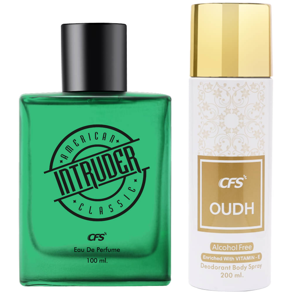     			CFS Intruder Green 100ml EDP Long Lasting Perfume & Oudh White 200ml Deodorant Body Spray