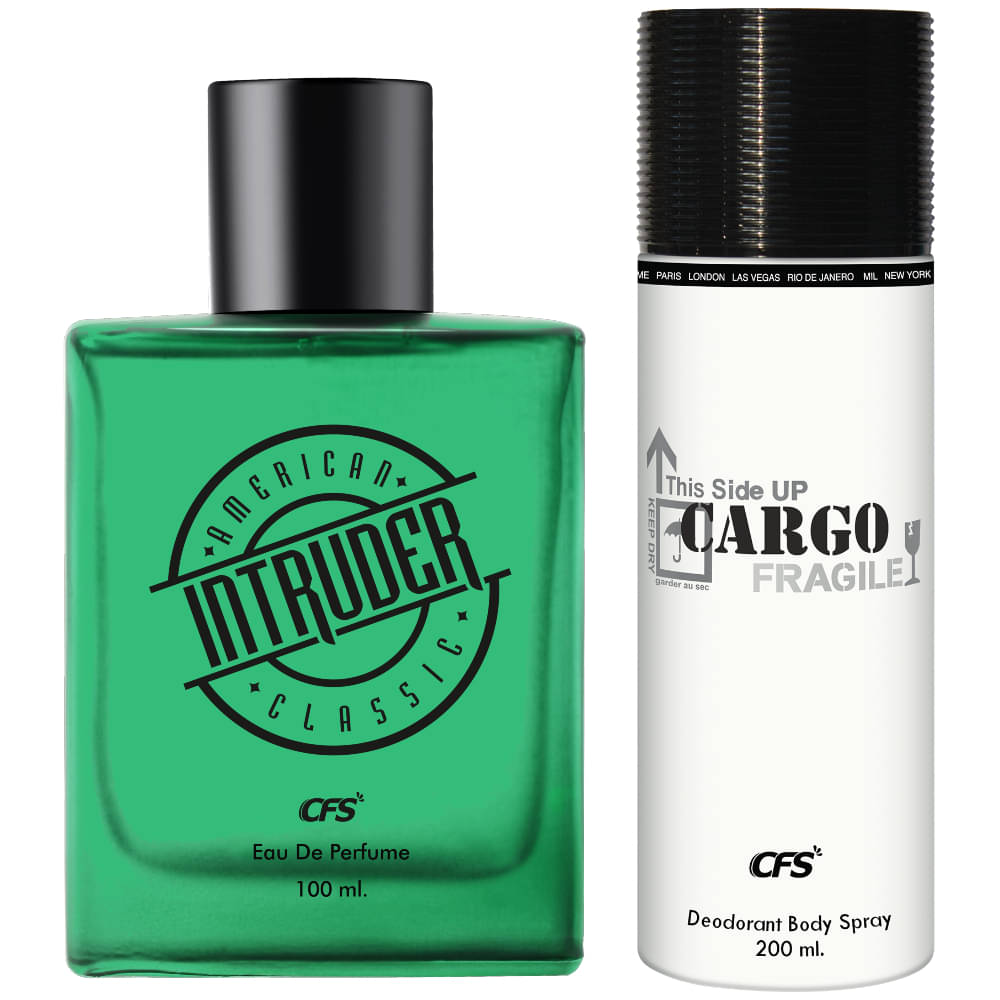     			CFS Intruder Green 100ml EDP Long Lasting Perfume & Cargo White 200ml Deodorant Body Spray