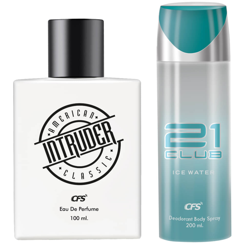     			CFS Intruder White 100ml EDP Long Lasting Perfume & Ice Water 200ml Deodorant Body Spray