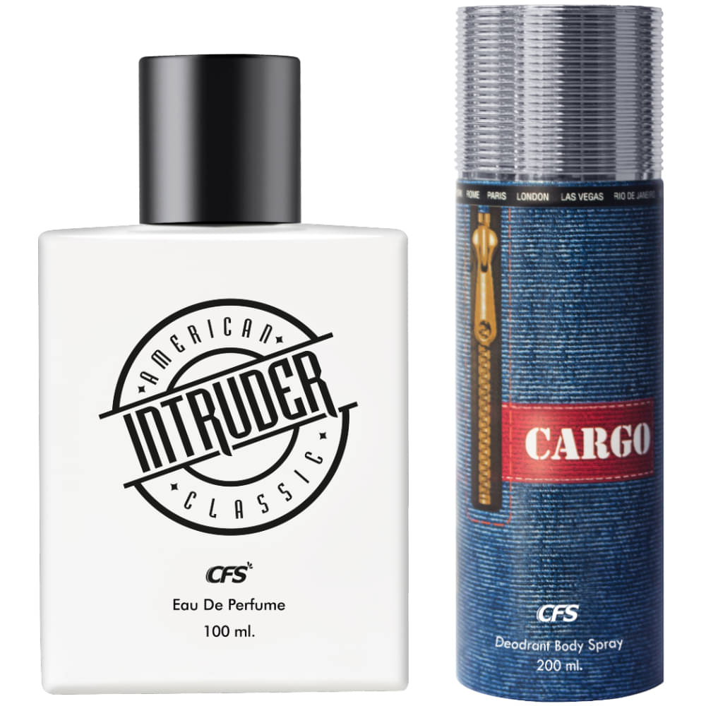     			CFS Intruder White 100ml EDP Long Lasting Perfume & Cargo Blue 200ml Deodorant Body Spray