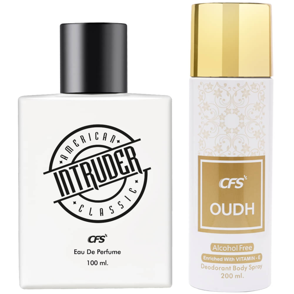     			CFS Intruder White 100ml EDP Long Lasting Perfume & Oudh White 200ml Deodorant Body Spray