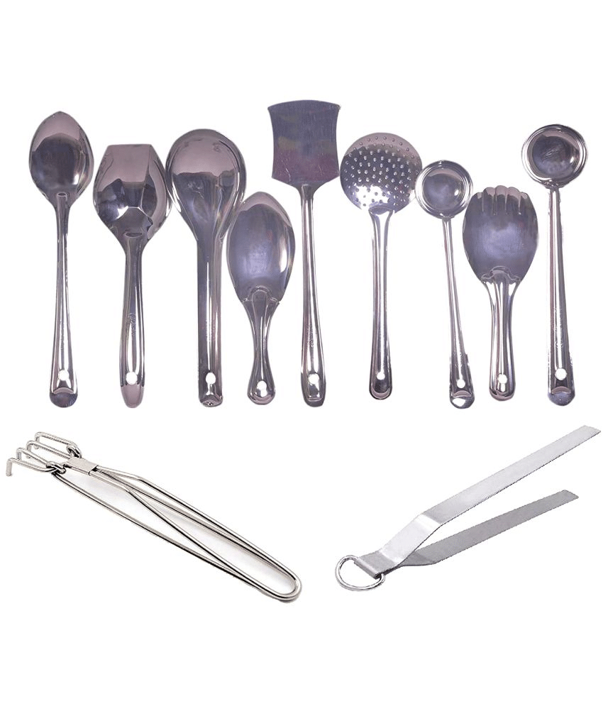 Dynore Silver Stainless Steel 11 Serving Spoon ( Set of 11 ) Dynore Silver Stainless Steel 11 Serving Spoon ( Set of 11 )