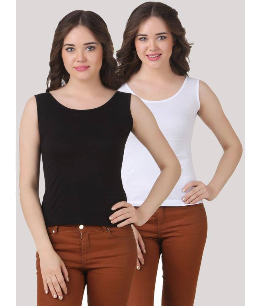 ETICO Single jersy Tanks - Black,White Pack of 2     			ETICO Single jersy Tanks - Black,White Pack of 2