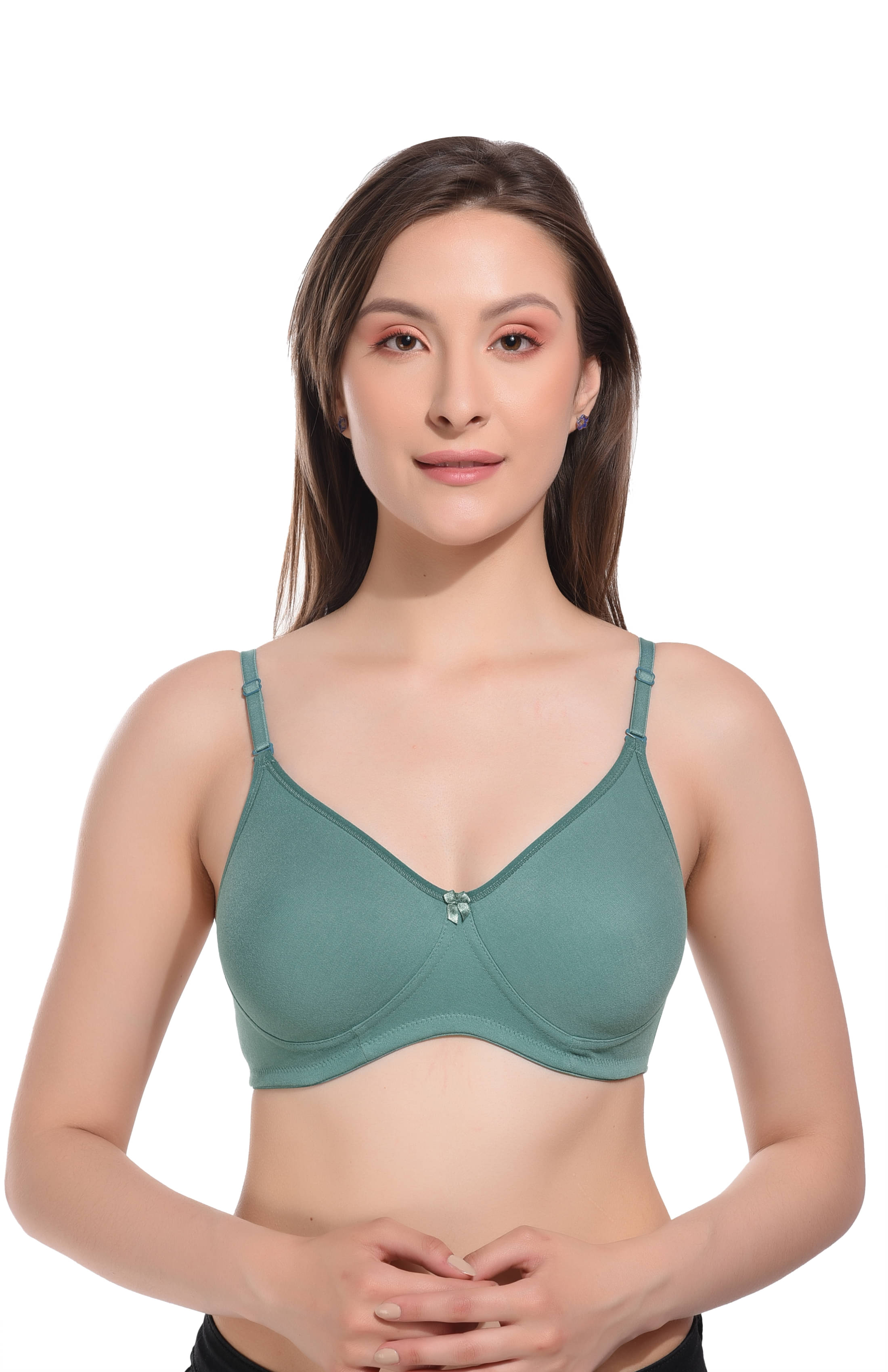     			Elina Cotton Lightly Padded Women's T-Shirt Bra ( Green ) RM-SPACER-GREEN