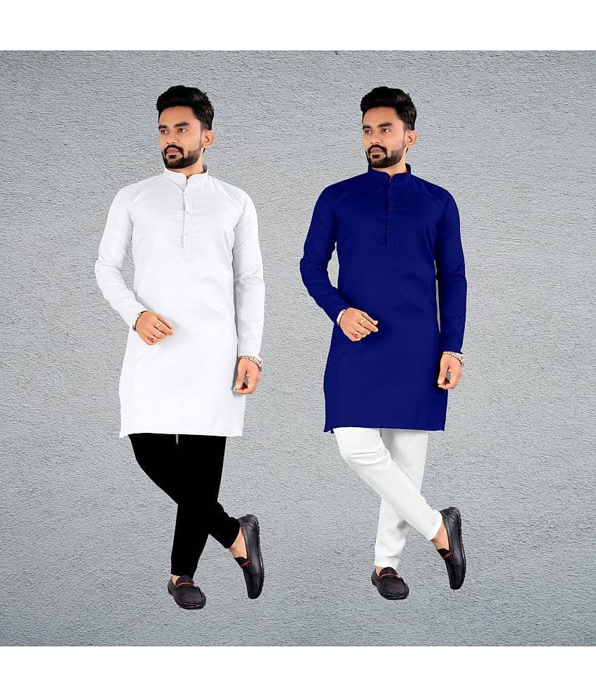 FRELURO Muticolor Cotton Blend Men's Regular Kurta ( Pack of 2 ) - Kurtas & Kurta Sets | Buy online on ZillyBuy