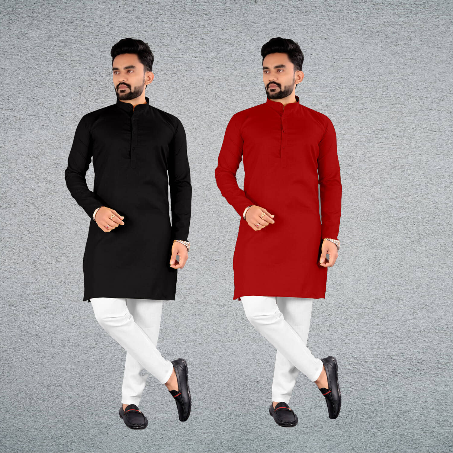 FRELURO Muticolor Cotton Blend Men's Regular Kurta ( Pack of 2 ) - Kurtas & Kurta Sets | Buy online on ZillyBuy