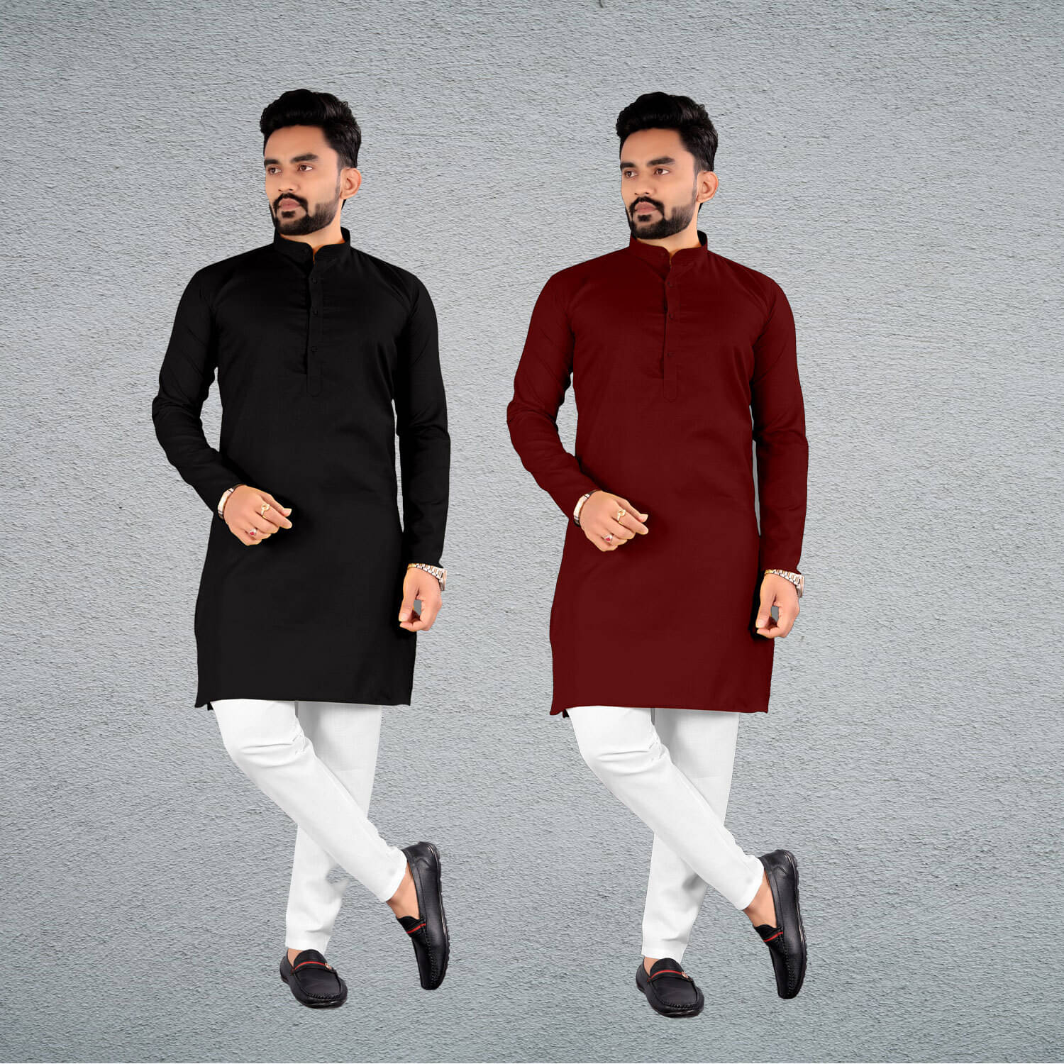 FRELURO Muticolor Cotton Blend Men's Regular Kurta ( Pack of 2 )     			FRELURO Muticolor Cotton Blend Men's Regular Kurta ( Pack of 2 )