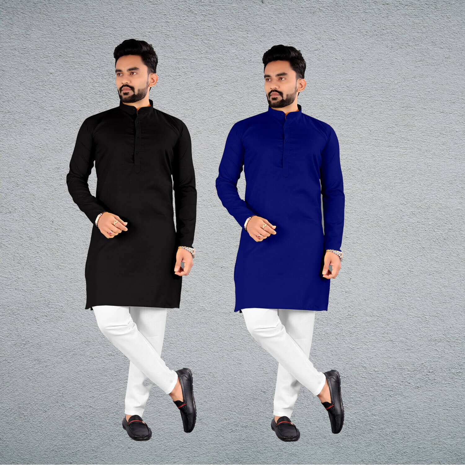 FRELURO Muticolor Cotton Blend Men's Regular Kurta ( Pack of 2 ) - Kurtas & Kurta Sets | Buy online on ZillyBuy