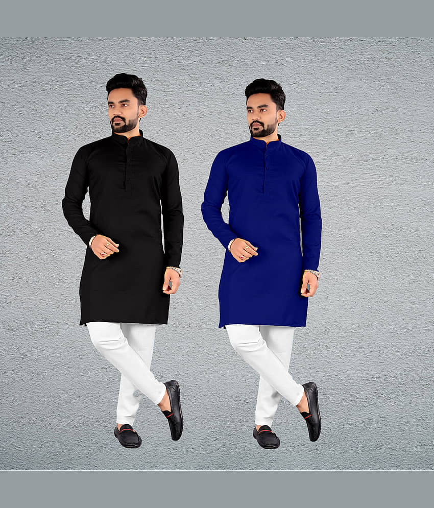 FRELURO Muticolor Cotton Blend Men's Regular Kurta ( Pack of 2 ) - Kurtas & Kurta Sets | Buy online on ZillyBuy