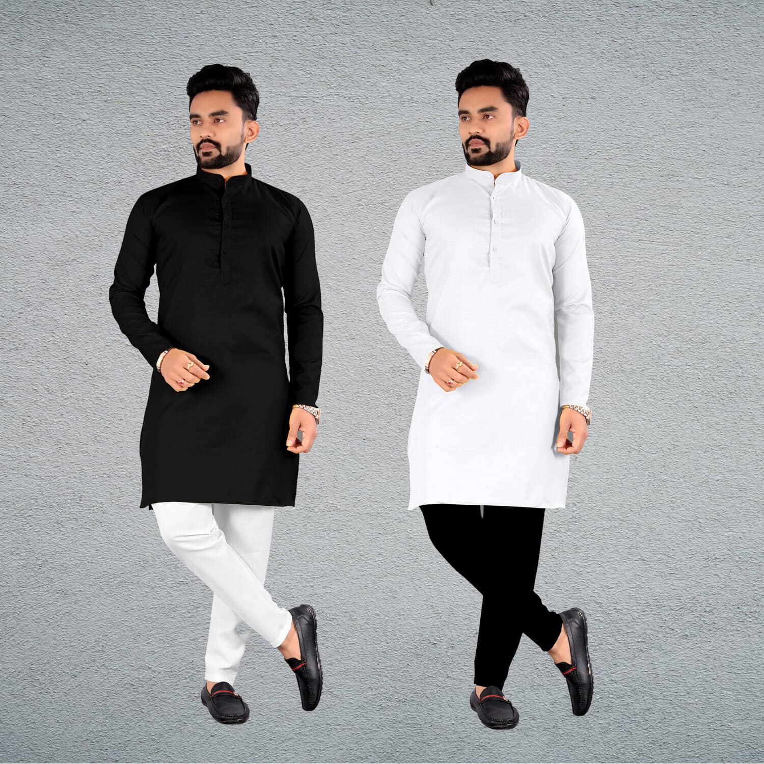 FRELURO Muticolor Cotton Blend Men's Regular Kurta ( Pack of 2 ) - Kurtas & Kurta Sets | Buy online on ZillyBuy