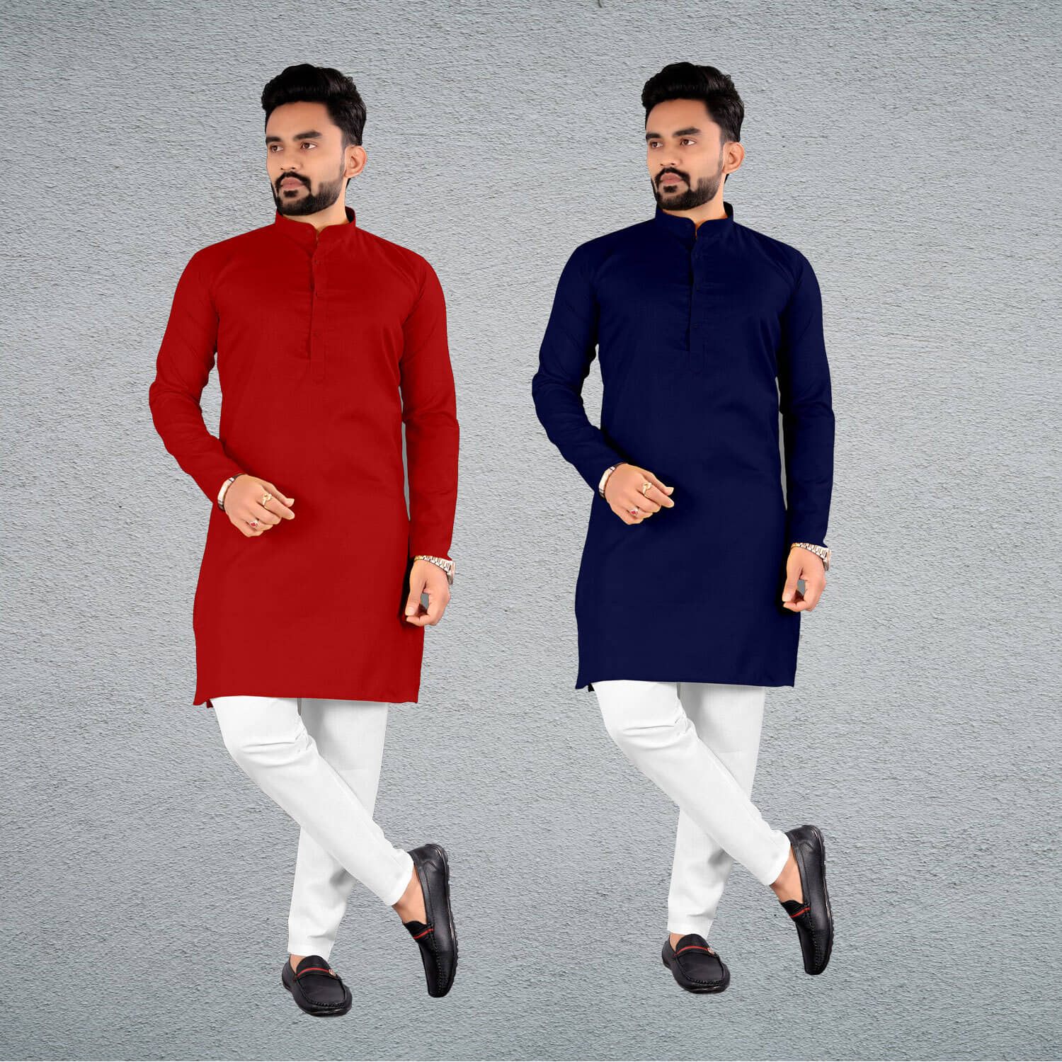 FRELURO Muticolor Cotton Blend Men's Regular Kurta ( Pack of 2 ) - Kurtas & Kurta Sets | Buy online on ZillyBuy