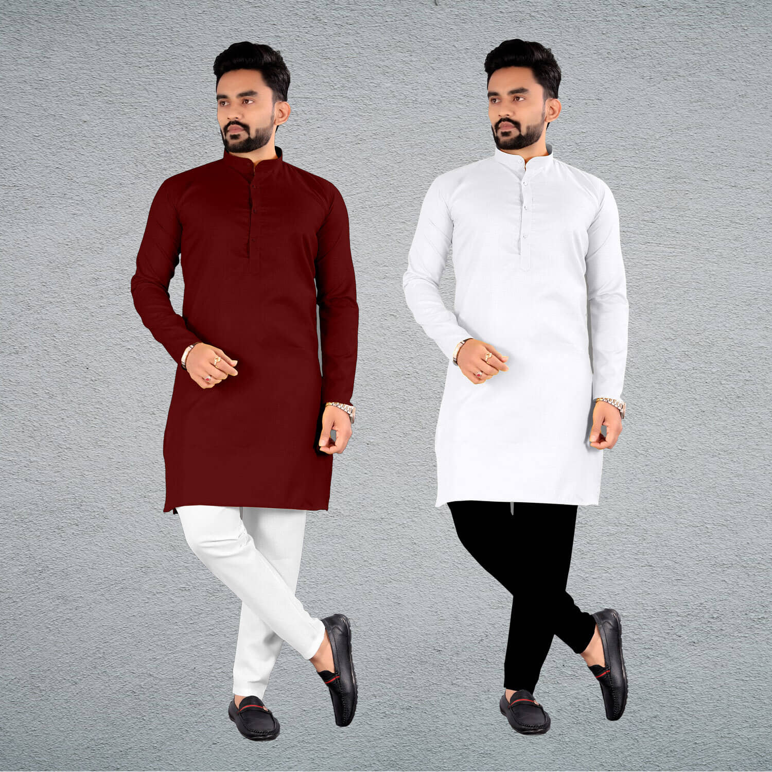 FRELURO Muticolor Cotton Blend Men's Regular Kurta ( Pack of 2 ) - Kurtas & Kurta Sets | Buy online on ZillyBuy