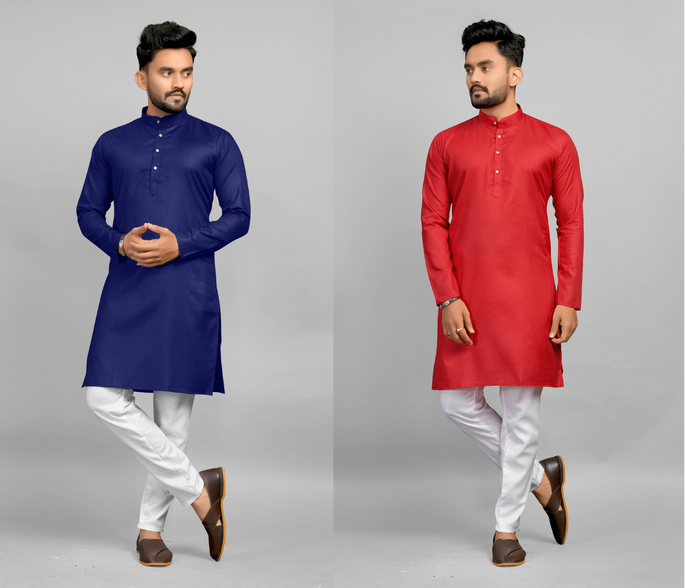Fashionfricks Muticolor Cotton Blend Men's Regular Kurta ( Pack of 2 ) - Kurtas & Kurta Sets | Buy online on ZillyBuy