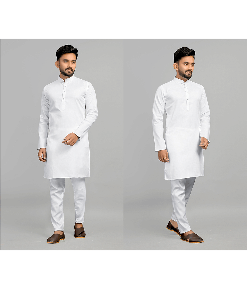 Fashionfricks Cotton Blend Plain Regular Kurta For Men ( Muticolor ) - Kurtas & Kurta Sets | Buy online on ZillyBuy