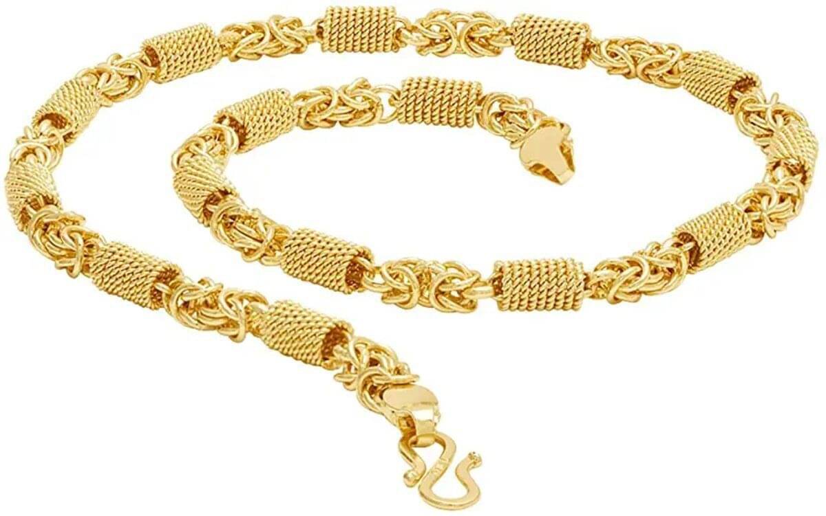 Green Spritual Gold Plated Chain ( Set of 1 ) Green Spritual Gold Plated Chain ( Set of 1 )