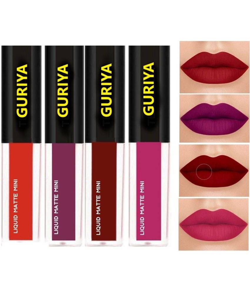     			Guriya Non Transfer Sensational Liquid Lipsticks Combo Set 4 (Multicolour, 16 Ml)