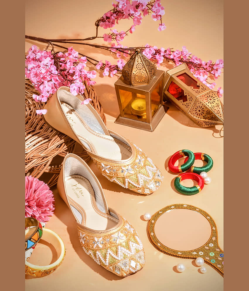 JM Looks Gold Women's Casual Ballerinas - Casual Shoes | Buy online on ZillyBuy