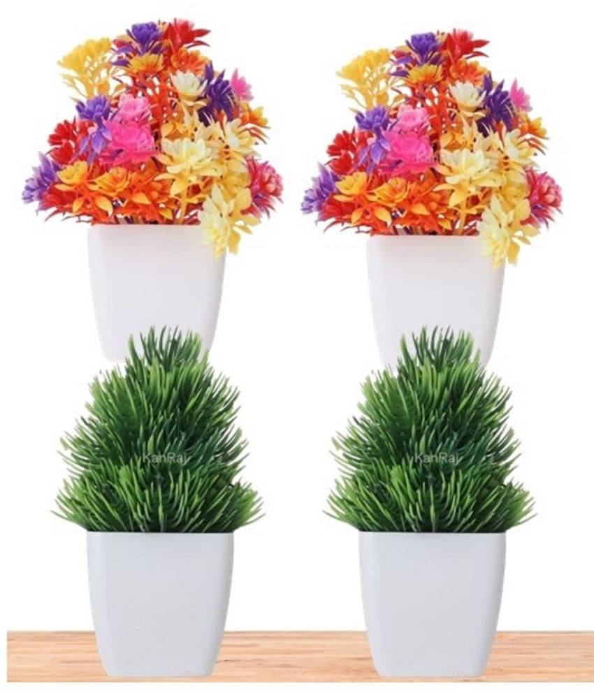     			KanRaj - Multicolor Wild Artificial Plants Bunch ( Pack of 4 )