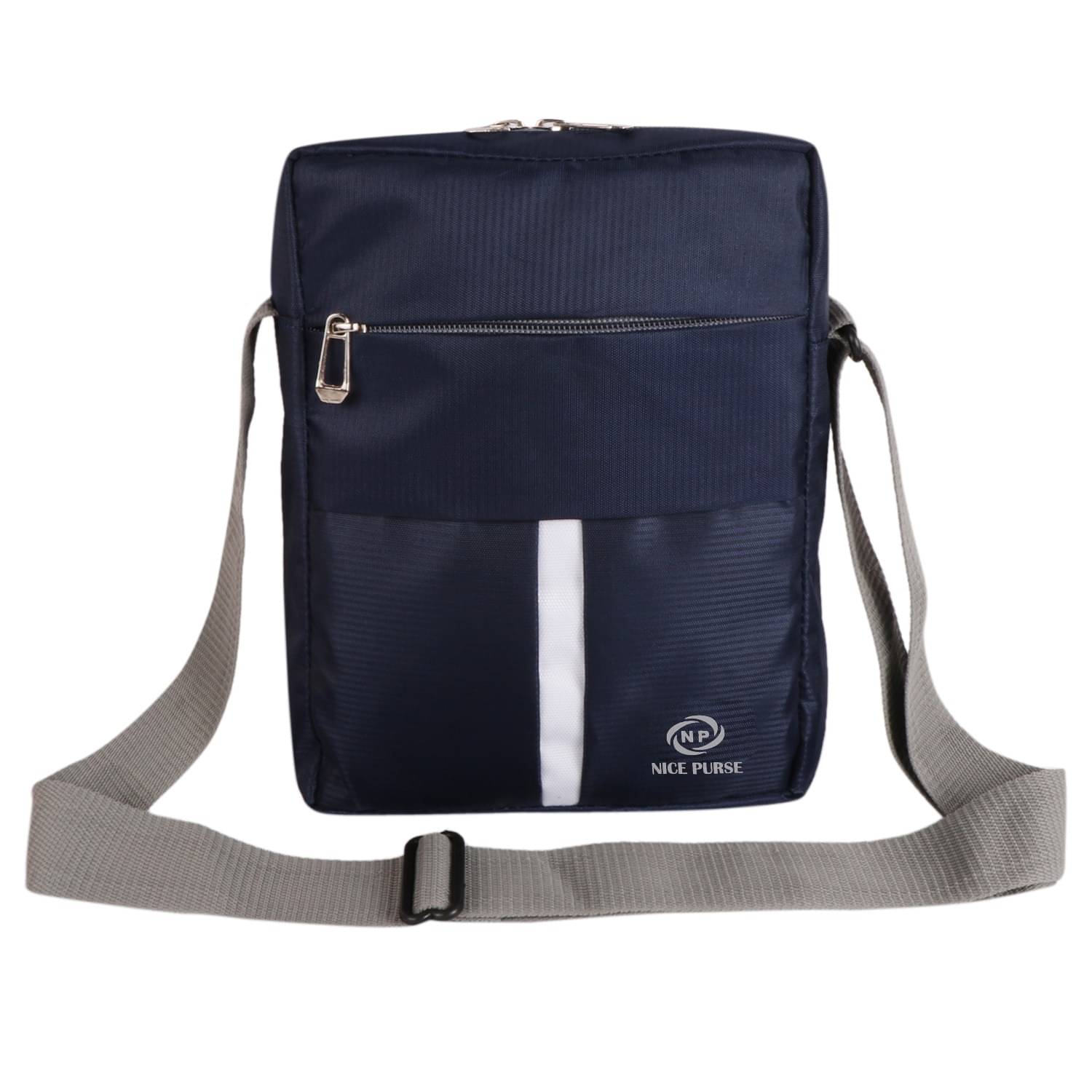     			Nice Purse Blue Colorblocked Messenger Bag