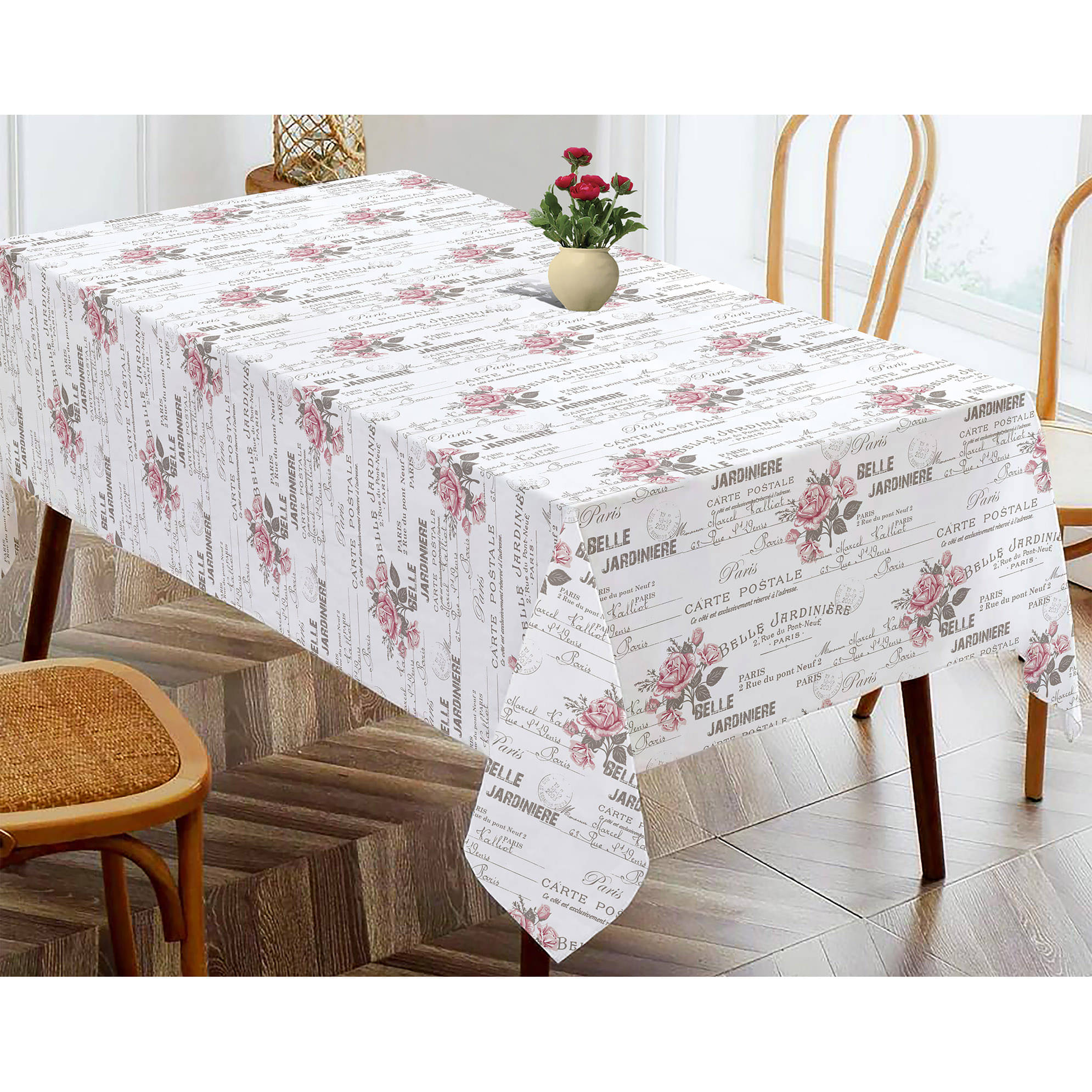 Oasis Home Tex Printed Cotton 4 Seater Rectangle Table Cover ( 60 x 54 ) cm Pack of 1 White Oasis Home Tex Printed Cotton 4 Seater Rectangle Table Cover ( 60 x 54 ) cm Pack of 1 White