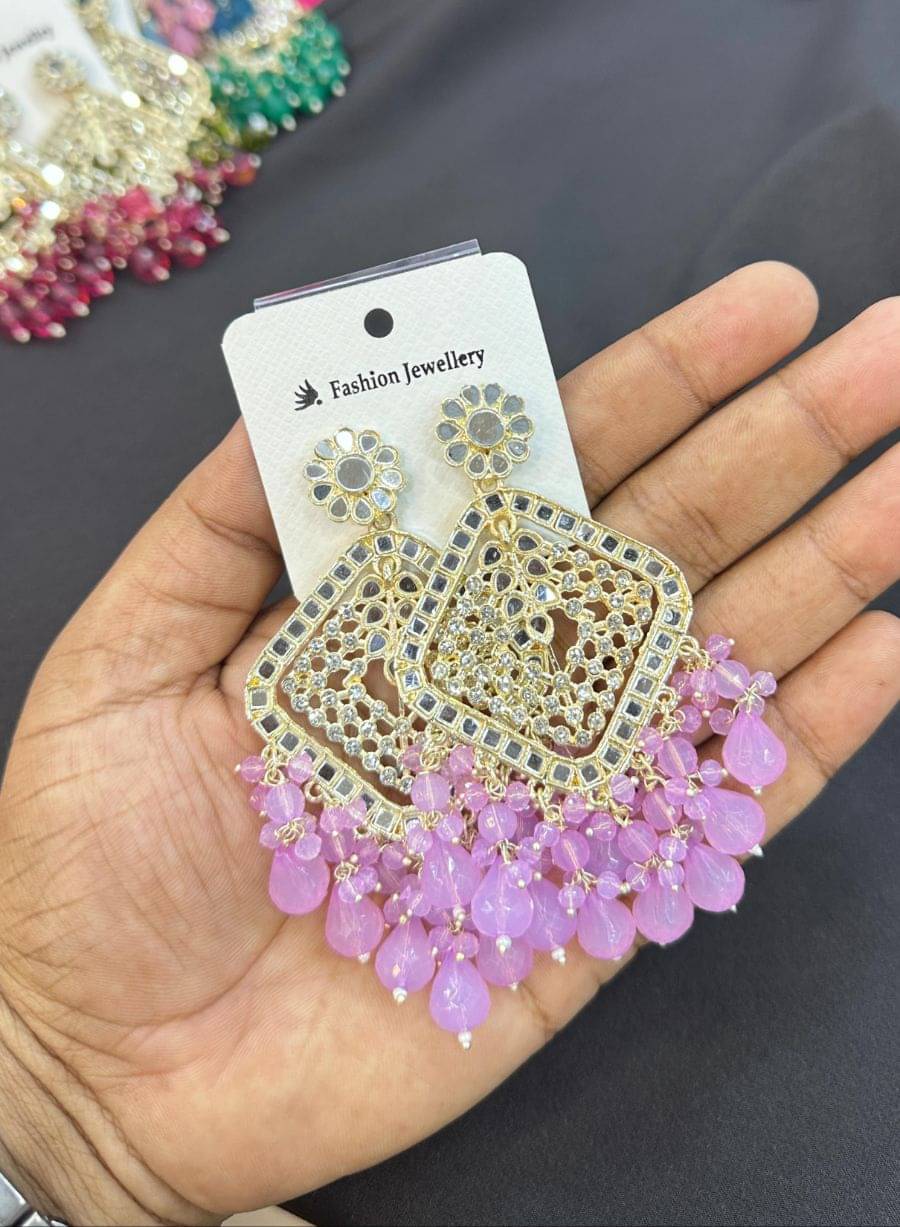     			Padmavati Bangles Light Purple Chandbalis Earrings ( Pack of 1 )