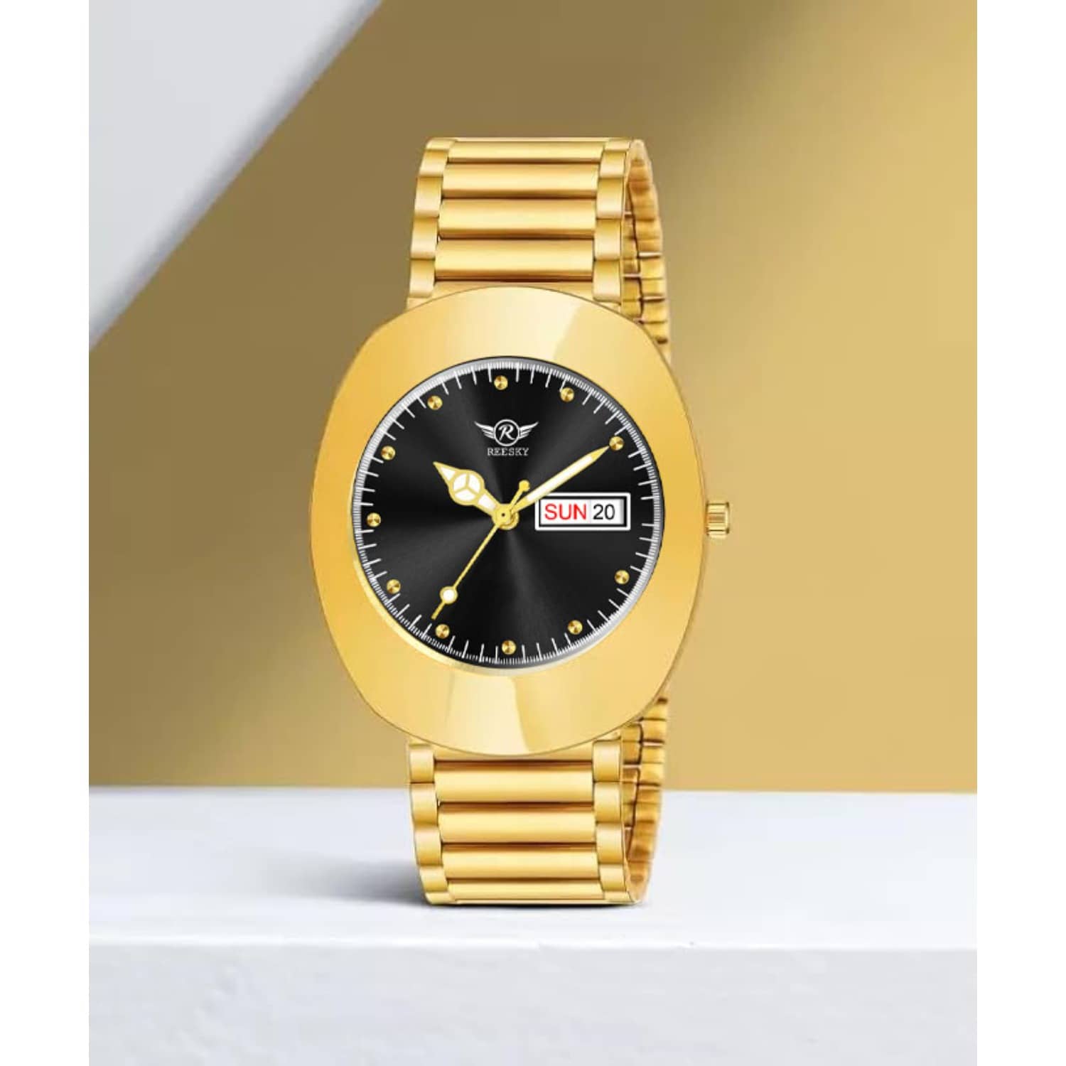 REESKY Gold Stainless Steel Analog Men's Watch