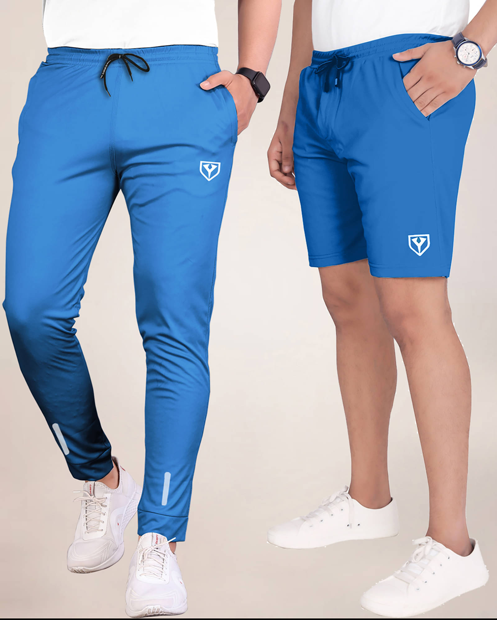     			Septem Blue Polyester Men's Shorts ( Pack of 2 )