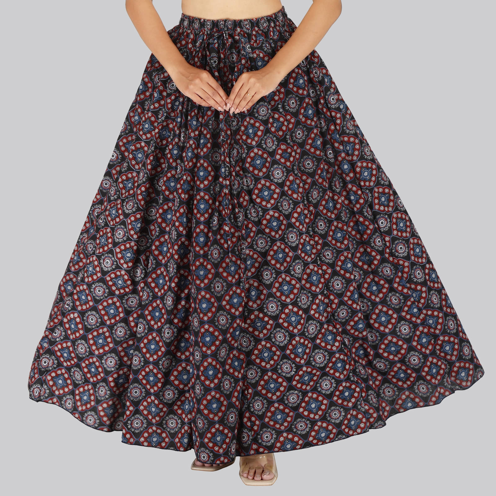     			Sttoffa Multicolor Cotton Women's Flared Skirt ( Pack of 1 )