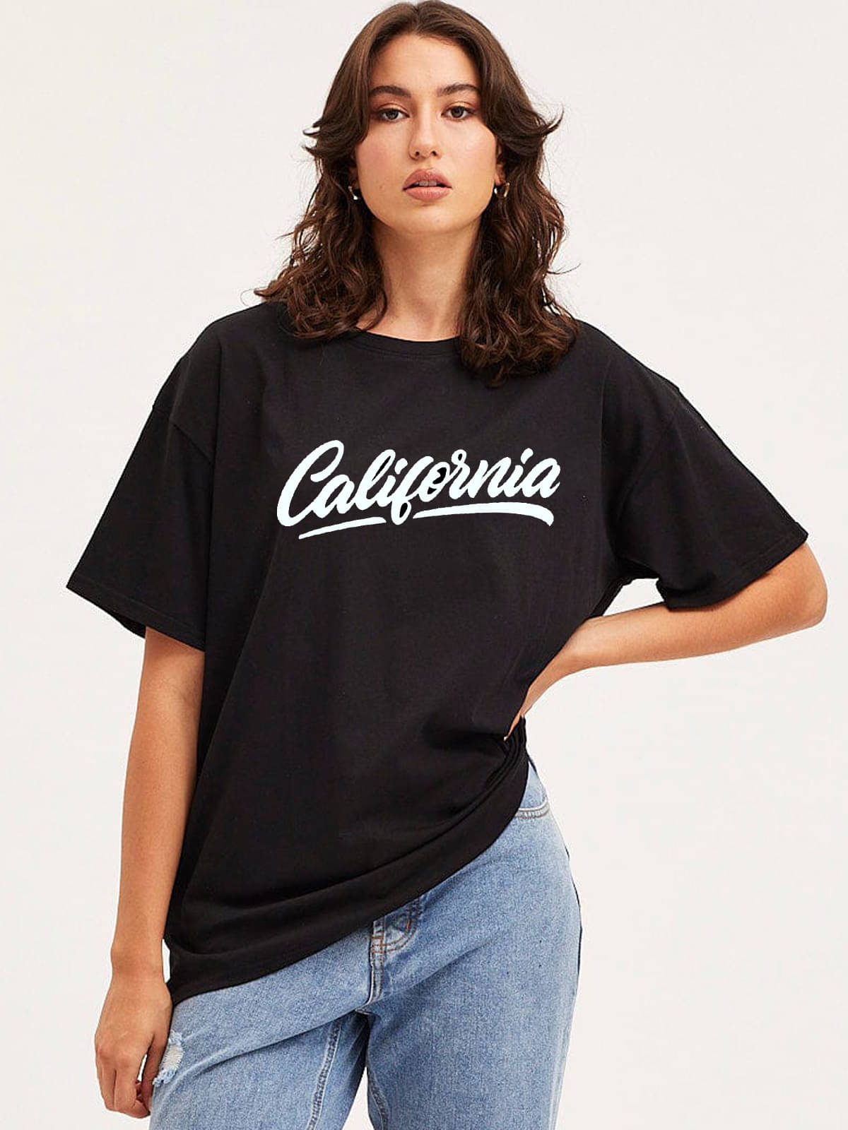     			VIOUR Women Cotton Blend Printed Regular Fit Round Neck T-Shirt ( Black )