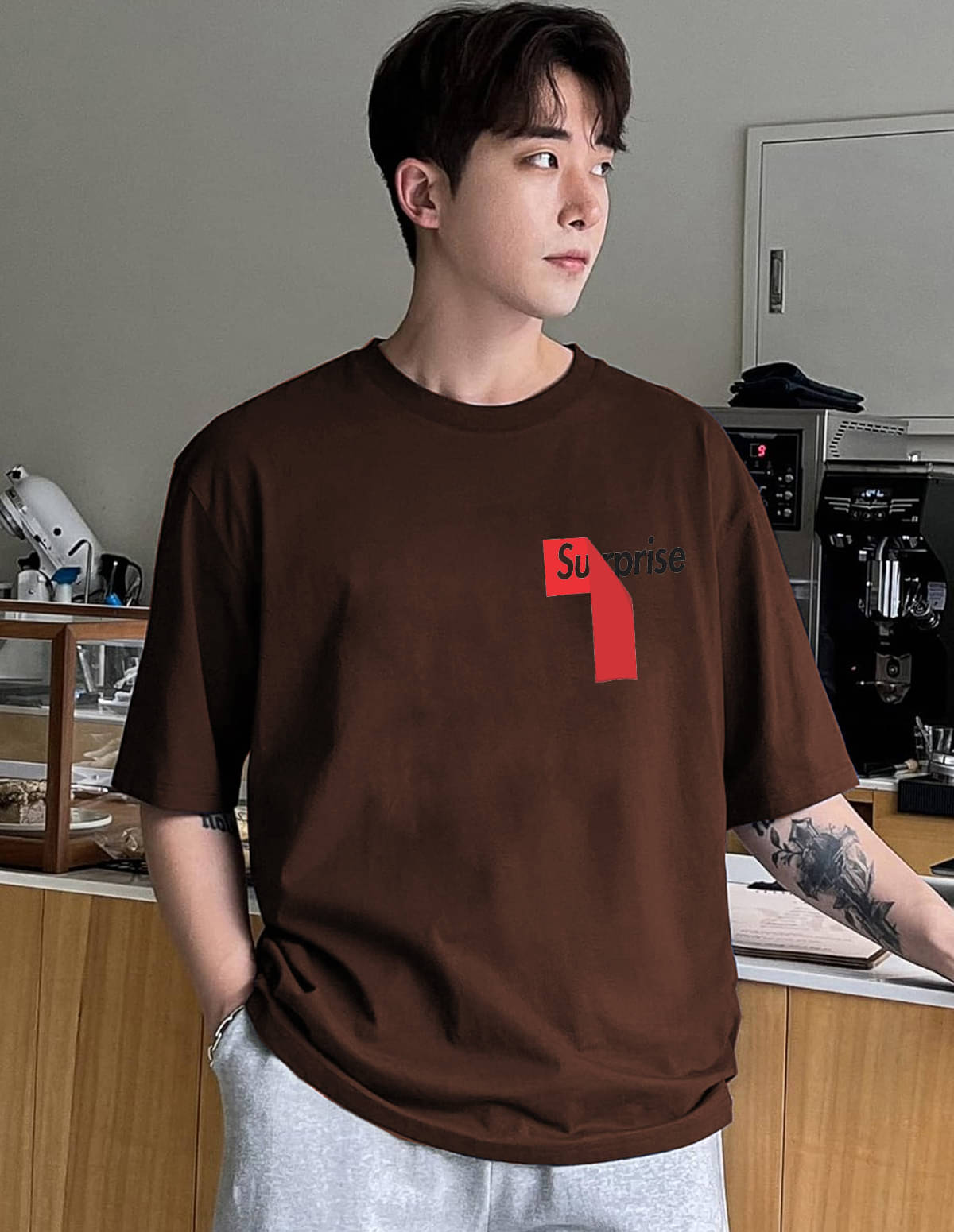 VIOUR Pack of 1 Cotton Blend Regular Fit Men's T-Shirt ( Brown ) VIOUR Pack of 1 Cotton Blend Regular Fit Men's T-Shirt ( Brown )