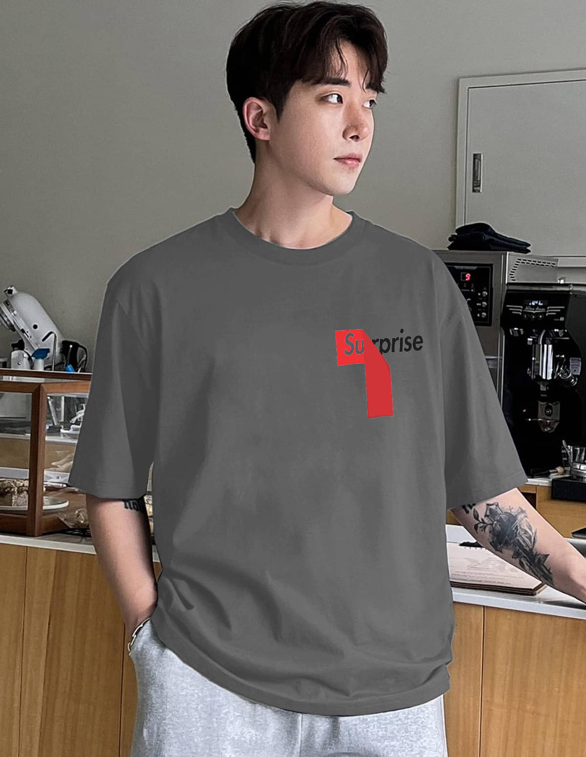    			VIOUR Pack of 1 Cotton Blend Regular Fit Men's T-Shirt ( Grey )