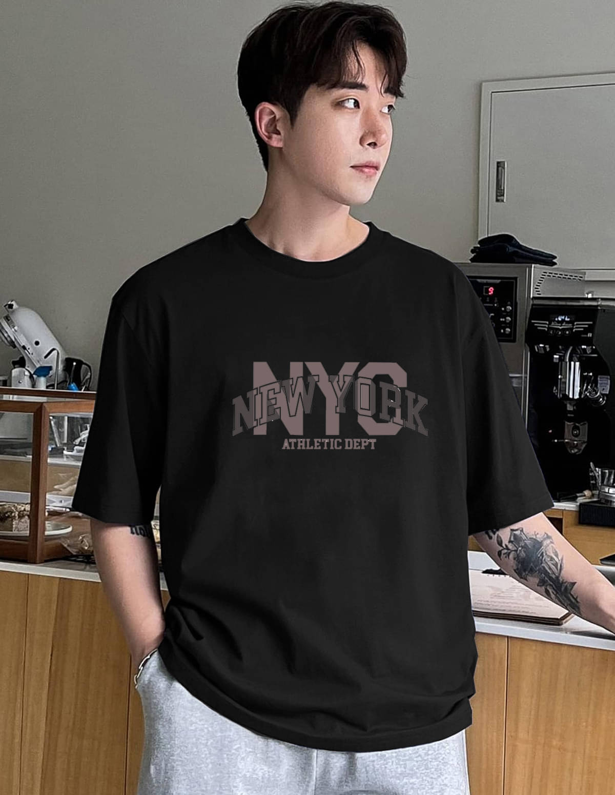     			VIOUR Pack of 1 Cotton Blend Relaxed Fit Men's T-Shirt ( Black )
