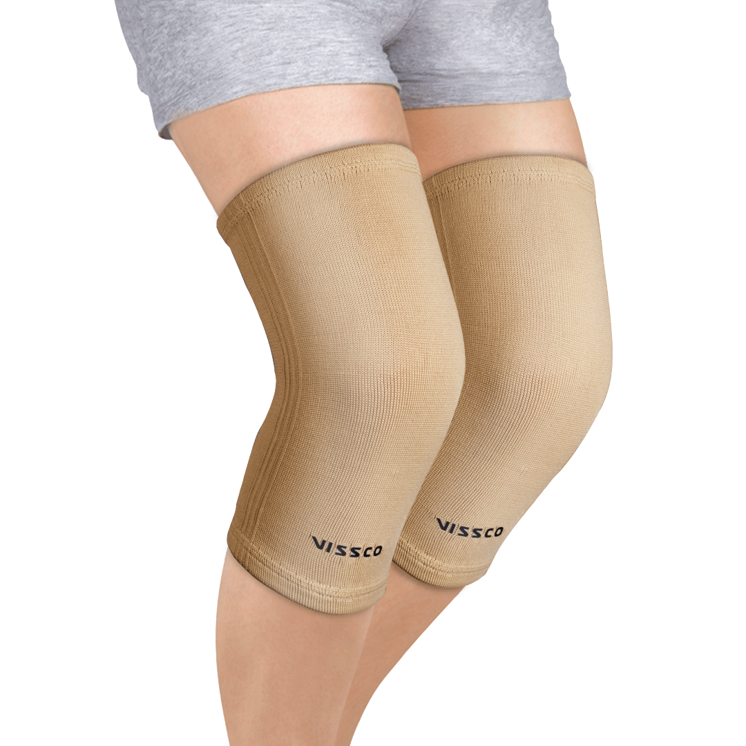 Vissco Unisex Sports Knee Supports Pair of 1 Beige ( L - Size )