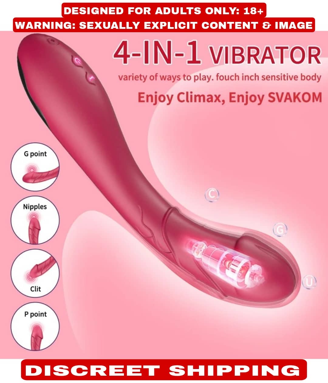 WIRELESS G*SPOT SILICONE VIBRATOR IN 10 FREQUENCY VIBRATION MODES WITH USB CHARGING OPTION FOR WOMEN BY KAMAHOUSE (LOW PRICE SEX TOYS)