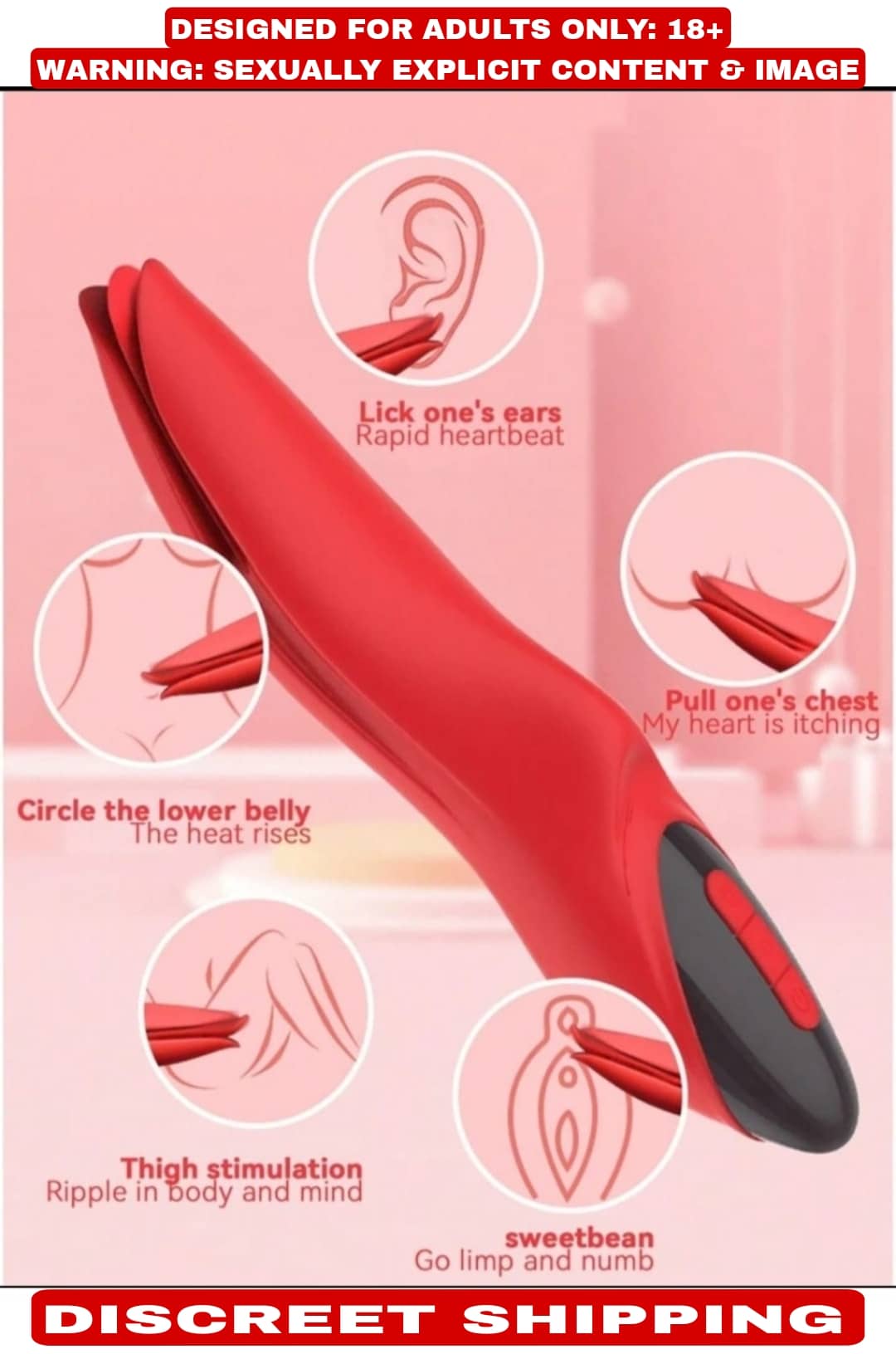 WIRELESS LU-XURY SILICONE TONGUE SHAPED VIBRATOR IN 10 VIBRATION MODES+7 TONGUE VIBRATION WITH MAGNETIC USB CHARGING OPTION BY KAMAHOUSE (LOW PRICE SEX TOYS)