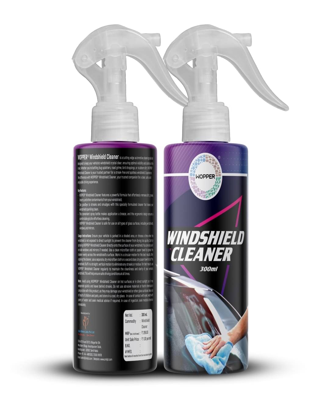     			WOPPER Glass & Windshield Cleaner 300ml ( Pack of 1 )