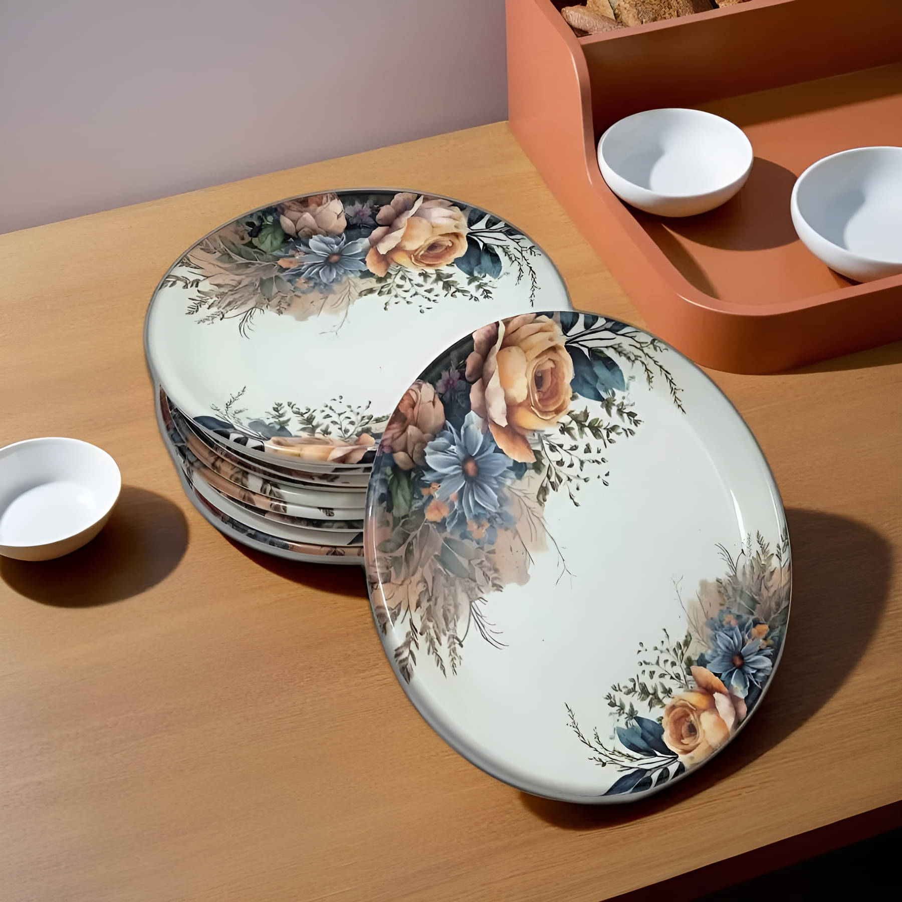 kitchrox 12 Pcs Melamine Multi Color Quarter Plate kitchrox 12 Pcs Melamine Multi Color Quarter Plate