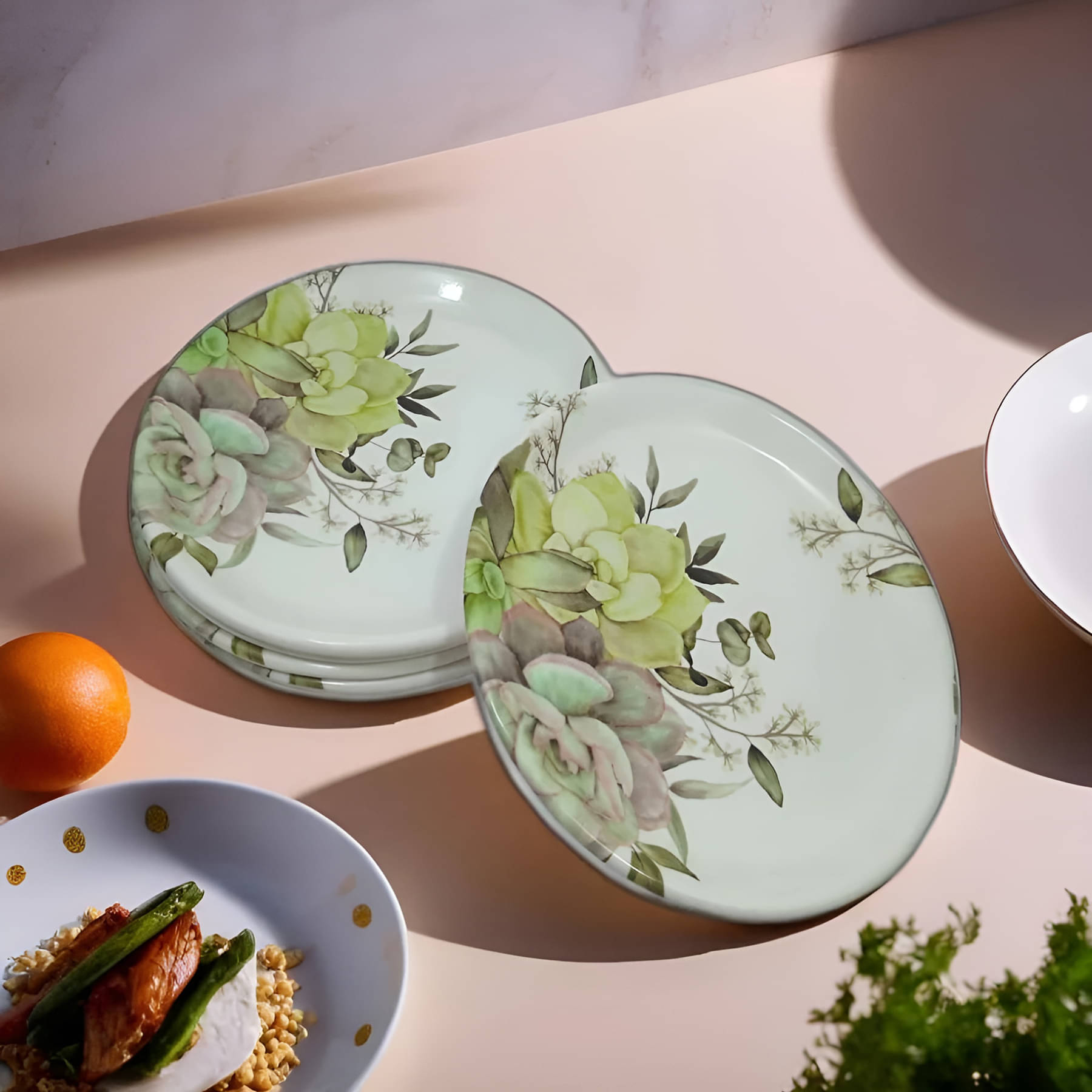 kitchrox 6 Pcs Melamine Multi Color Quarter Plate kitchrox 6 Pcs Melamine Multi Color Quarter Plate