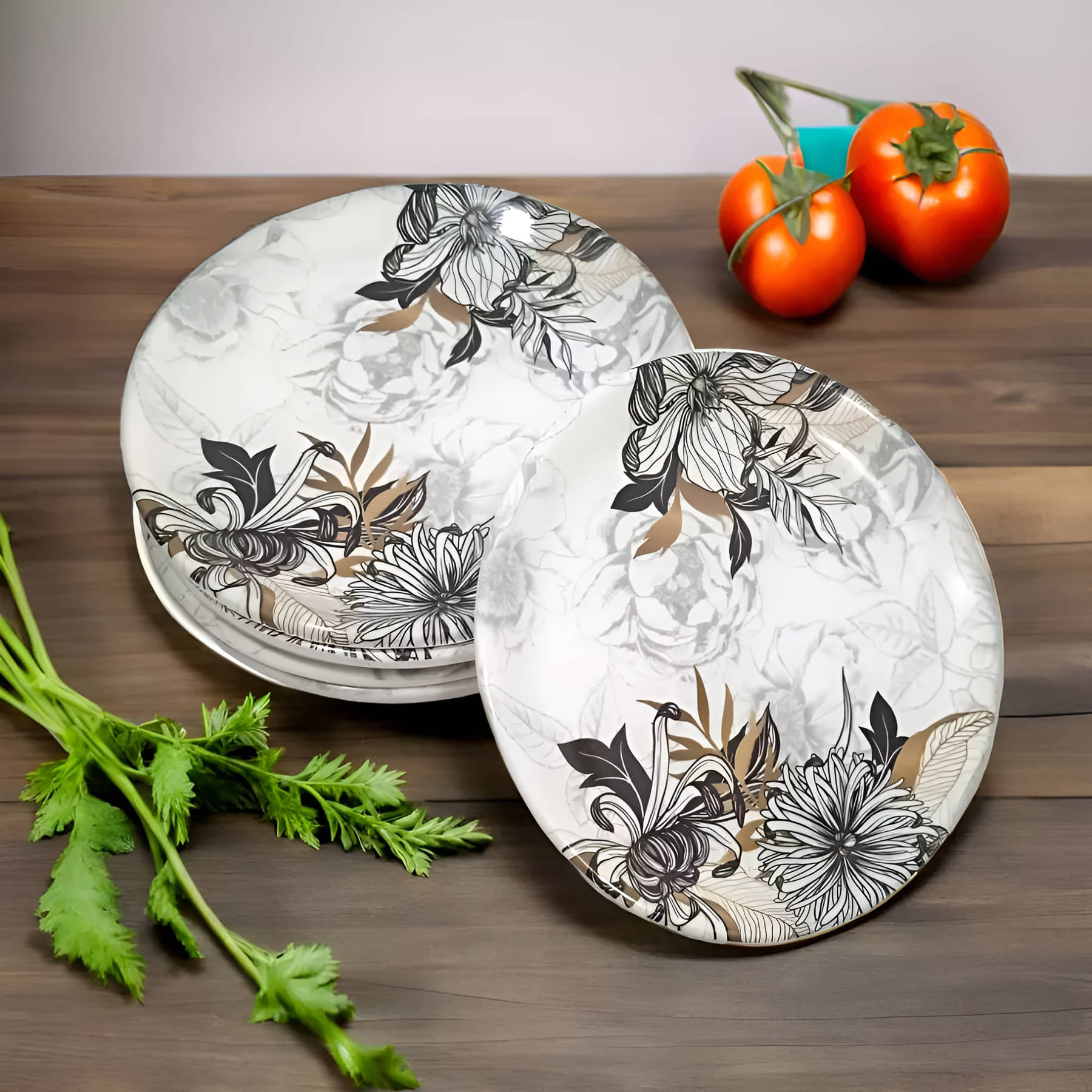 kitchrox 6 Pcs Melamine Multi Color Quarter Plate kitchrox 6 Pcs Melamine Multi Color Quarter Plate