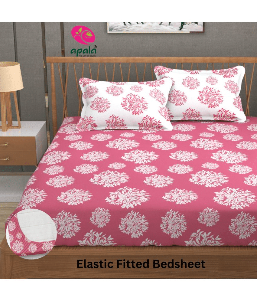 Apala Microfibre Abstract Fitted Fitted bedsheet with 2 Pillow Covers ( King Size ) - Purple Apala Microfibre Abstract Fitted Fitted bedsheet with 2 Pillow Covers ( King Size ) - Purple