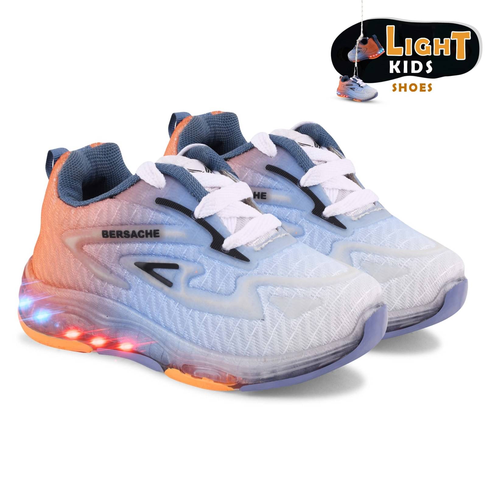 Bersache - Orange Boy's LED Shoes ( 1 Pair )     			Bersache - Orange Boy's LED Shoes ( 1 Pair )