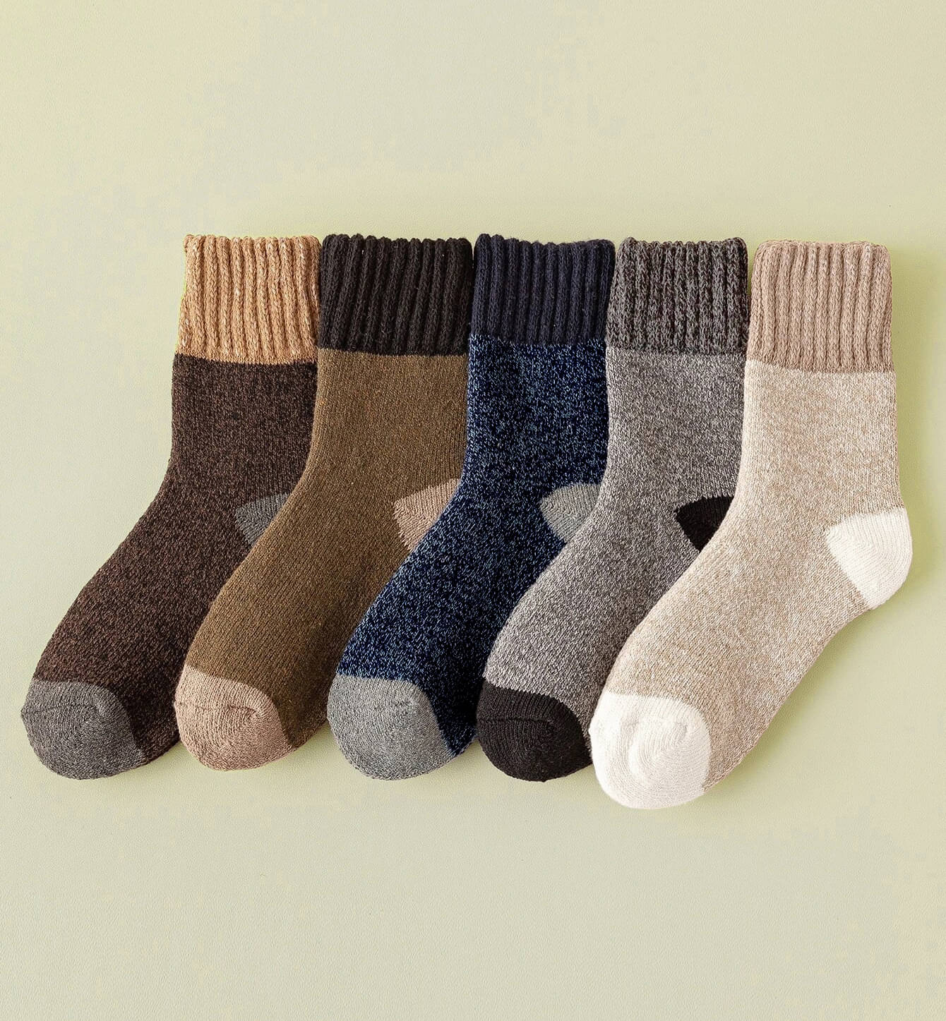     			Brucella Blended Men's Colorblock Multicolor Mid Length Socks ( Pack of 5 )