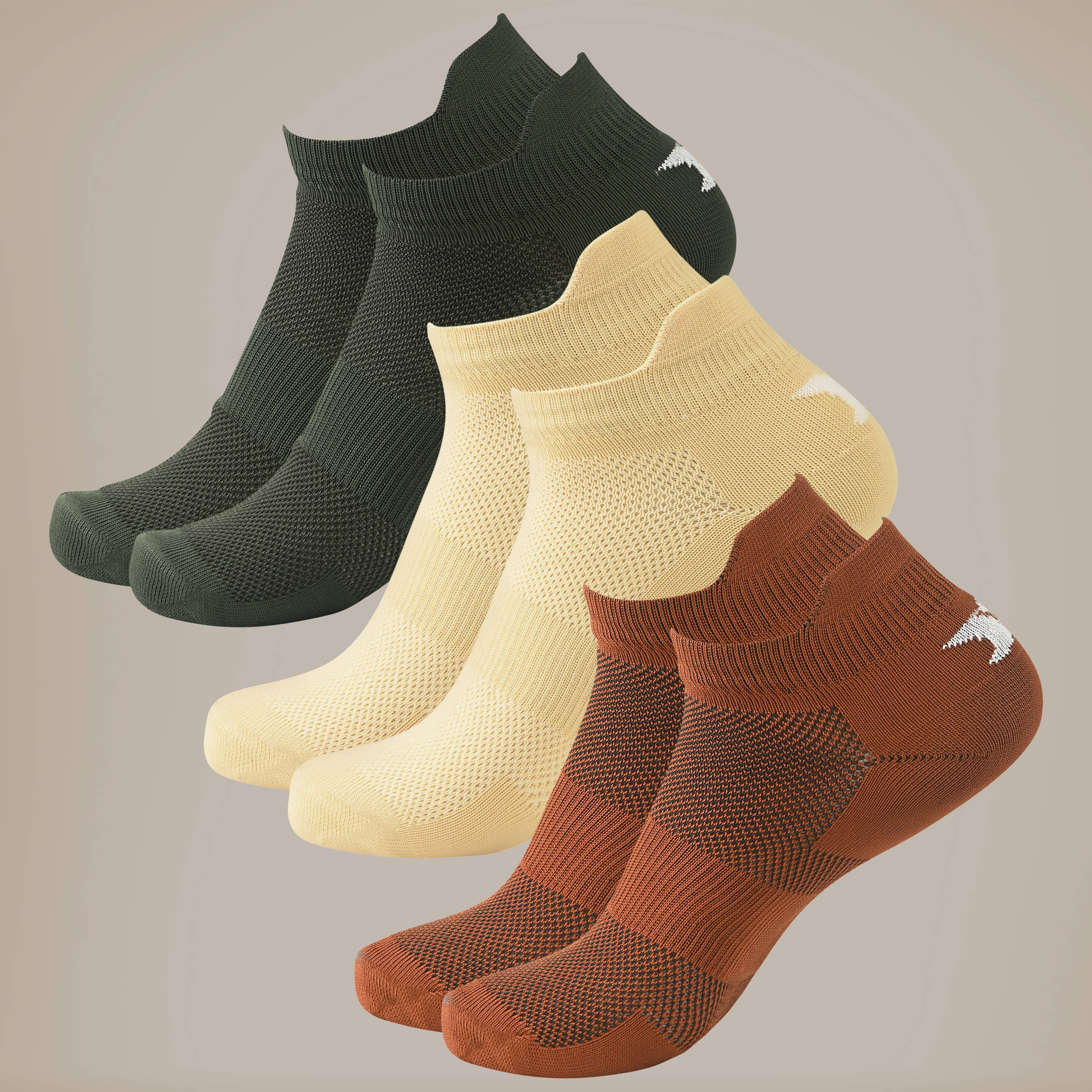     			Brucella Blended Men's Self Design Multicolor Ankle Length Socks ( Pack of 3 )