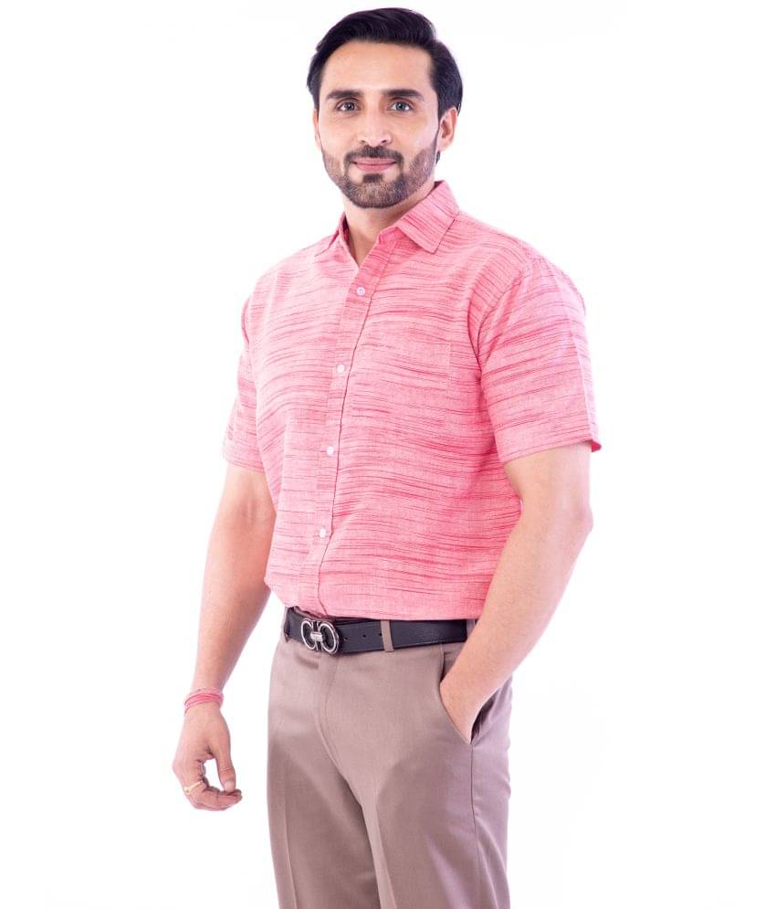     			DESHBANDHU DBK Cotton Regular Fit Half Sleeves Men's Formal Shirt - Pink ( Pack of 1 )
