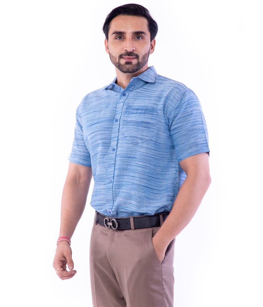 DESHBANDHU DBK Cotton Regular Fit Half Sleeves Men's Formal Shirt - Blue ( Pack of 1 ) DESHBANDHU DBK Cotton Regular Fit Half Sleeves Men's Formal Shirt - Blue ( Pack of 1 )
