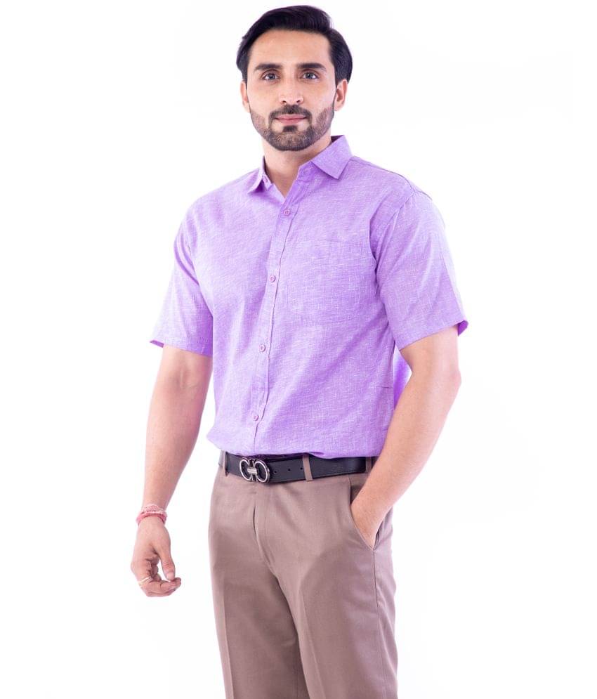 DESHBANDHU DBK Cotton Regular Fit Half Sleeves Men's Formal Shirt - Purple ( Pack of 2 ) DESHBANDHU DBK Cotton Regular Fit Half Sleeves Men's Formal Shirt - Purple ( Pack of 2 )