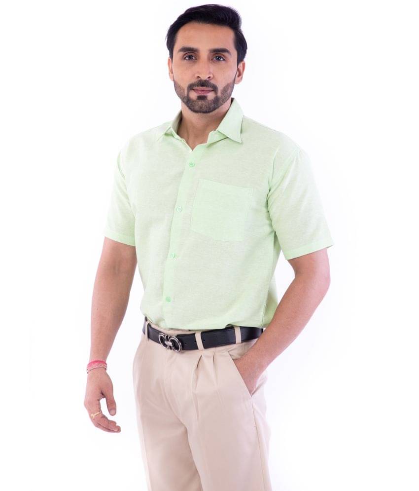 DESHBANDHU DBK Cotton Regular Fit Half Sleeves Men's Formal Shirt - Green ( Pack of 1 ) DESHBANDHU DBK Cotton Regular Fit Half Sleeves Men's Formal Shirt - Green ( Pack of 1 )