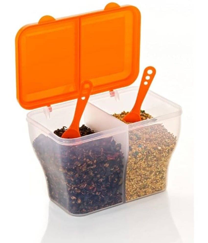     			Dark Sun Kitchenware Dal/Masala/Vegetable Plastic Orange Pickle Container ( Set of 2 )